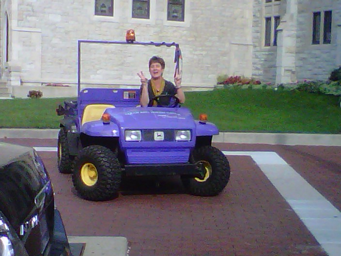 Who's that in the purple dunebuggy?